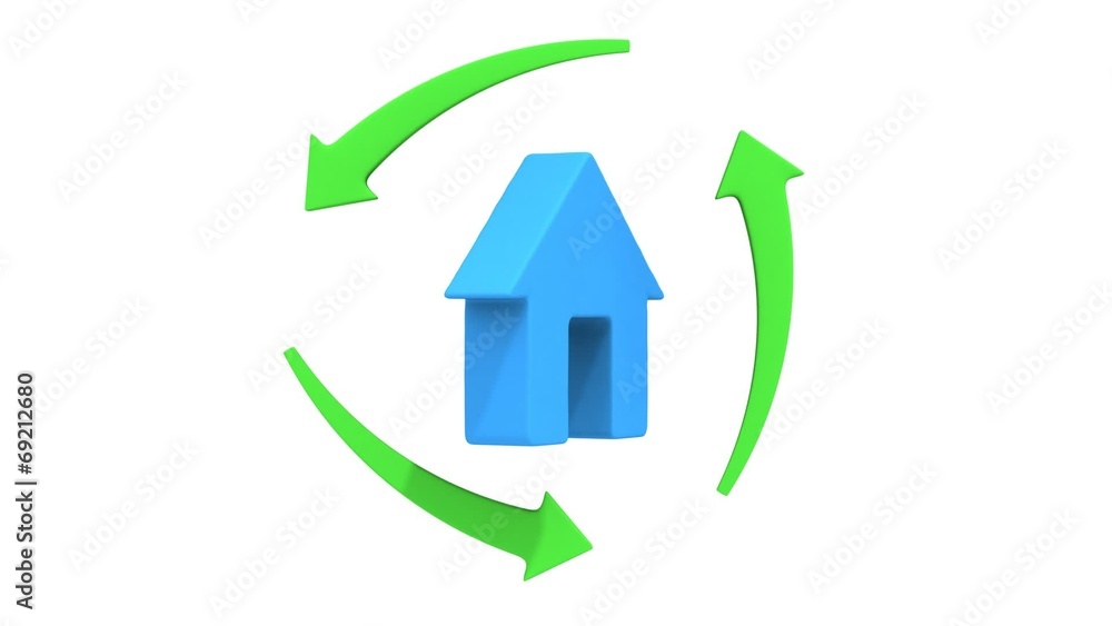 House icon rotate animation. Seamless Looping House icon rotate animation. Seamless Looping
