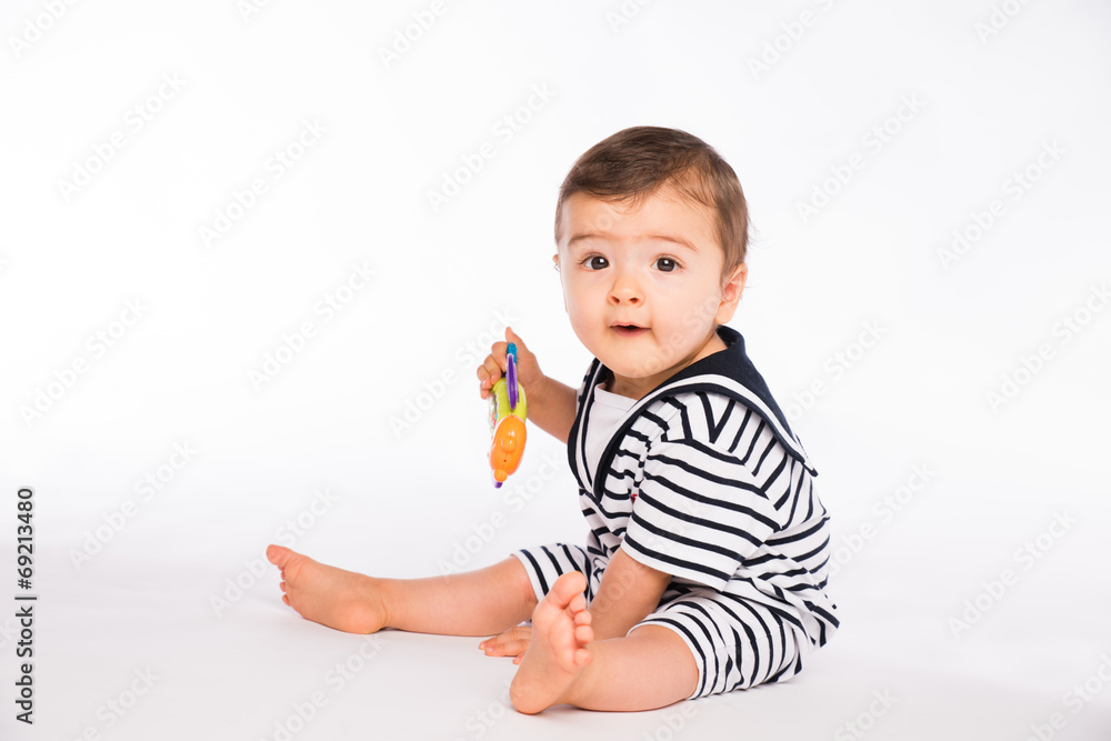 isolated studio portrait lovely toddler baby boy playing isolated studio portrait lovely toddler baby boy playing