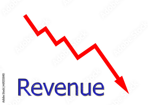 red diagram downwards revenue