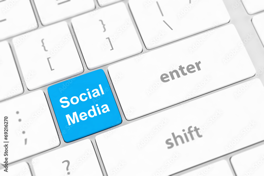 Social media concept on keyboard background Social media concept on keyboard background