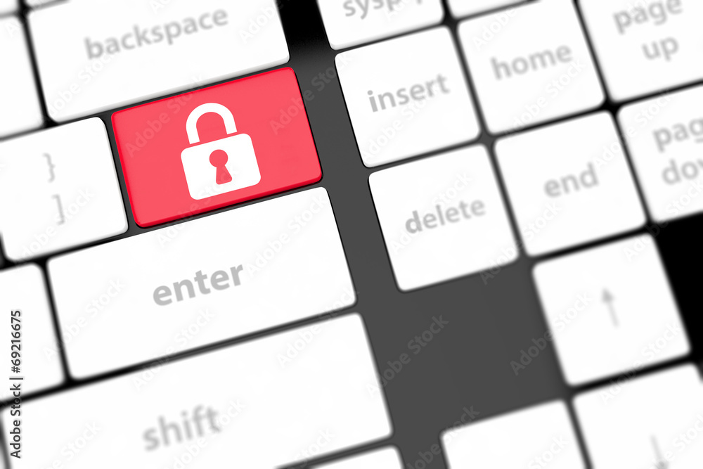 enter button with Closed Padlock on computer keyboard background enter button with Closed Padlock on computer keyboard background