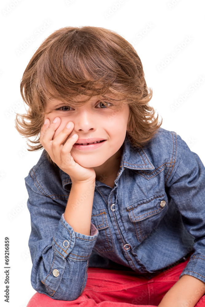 Kid posing for camera Kid posing for camera
