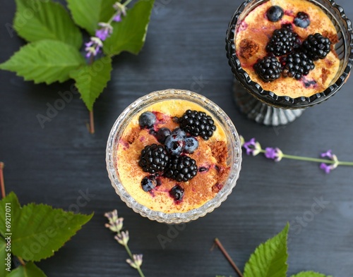 Zabaione Trifle with Blackberries and Coffee Sponge Cake