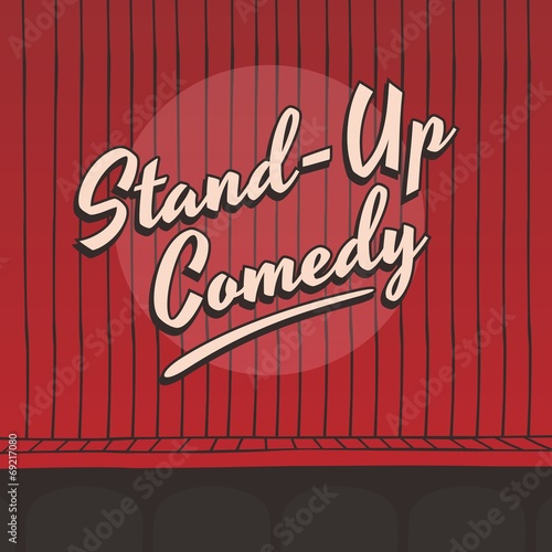 stand up comedy live stage red curtain