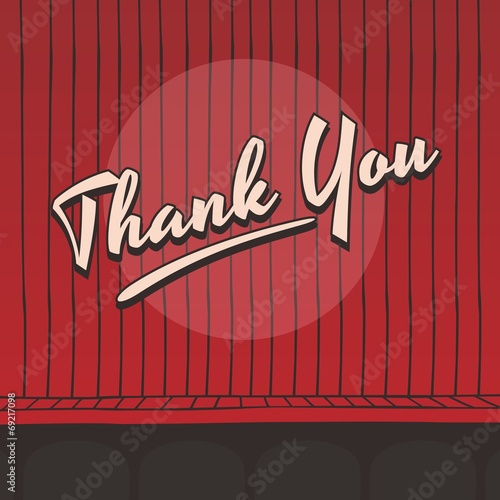 thank you live stage red curtain