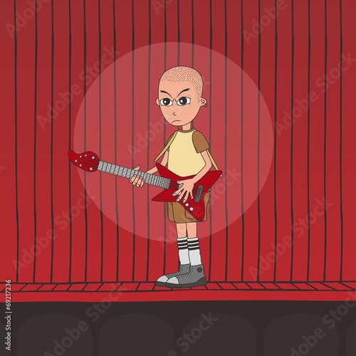 live band boy cartoon character