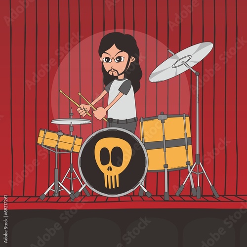 live band boy cartoon character