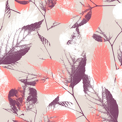 Papier peint photo Style vintage patrons Feuillage vintage motif botanique répété  © depiano