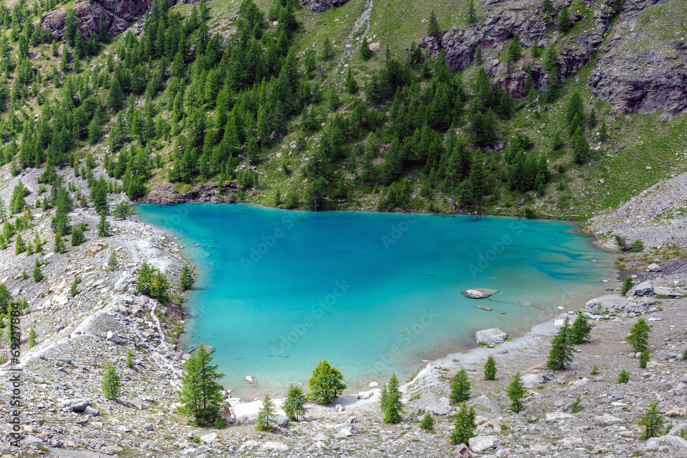 Lago Blu e morena del Ghiacciaio di Verra - Monte Rosa 