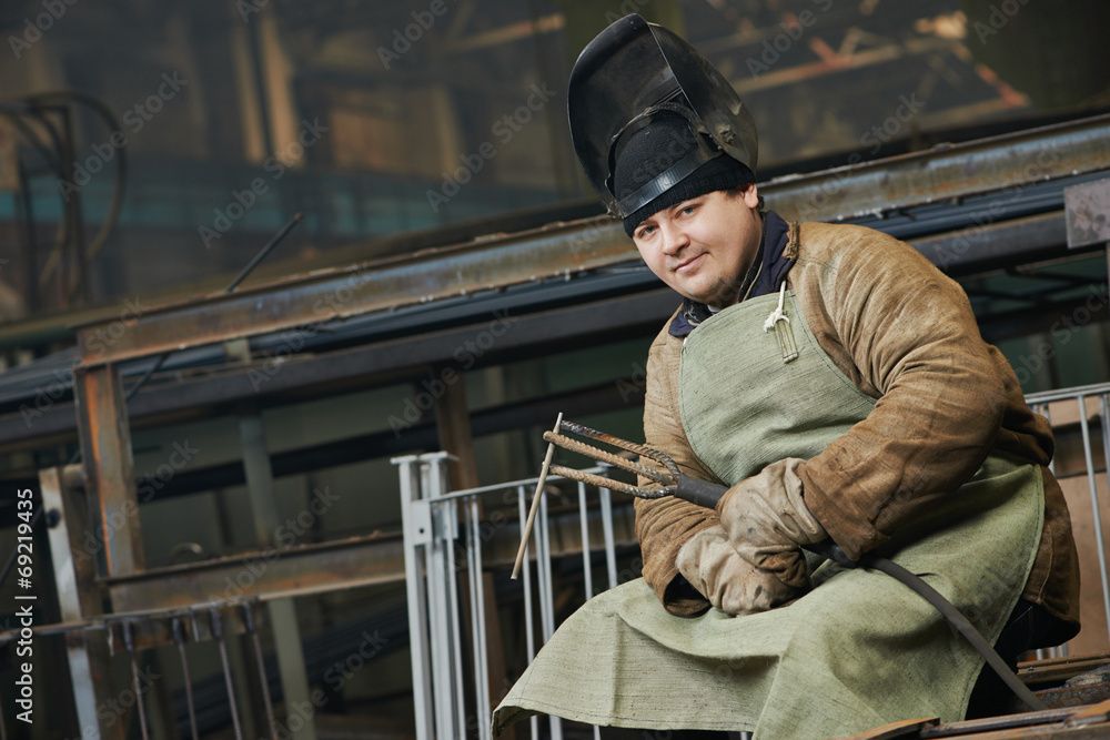 welder at factory workshop welder at factory workshop