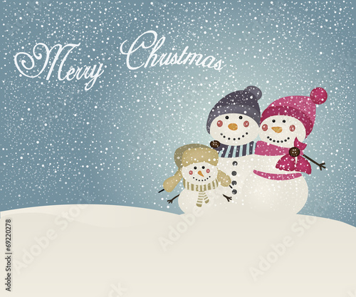 family of snowman christmas