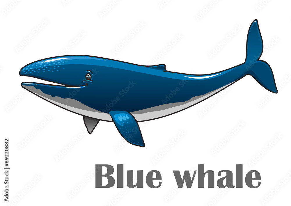 Obraz premium Cartoon blue whale