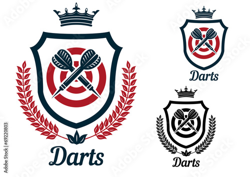 Darts emblems or signs set