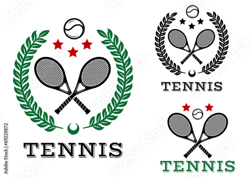 Tennis sporting emblems and symbols