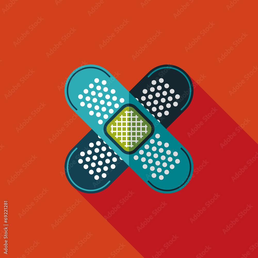 medical bandage flat icon with long shadow medical bandage flat icon with long shadow