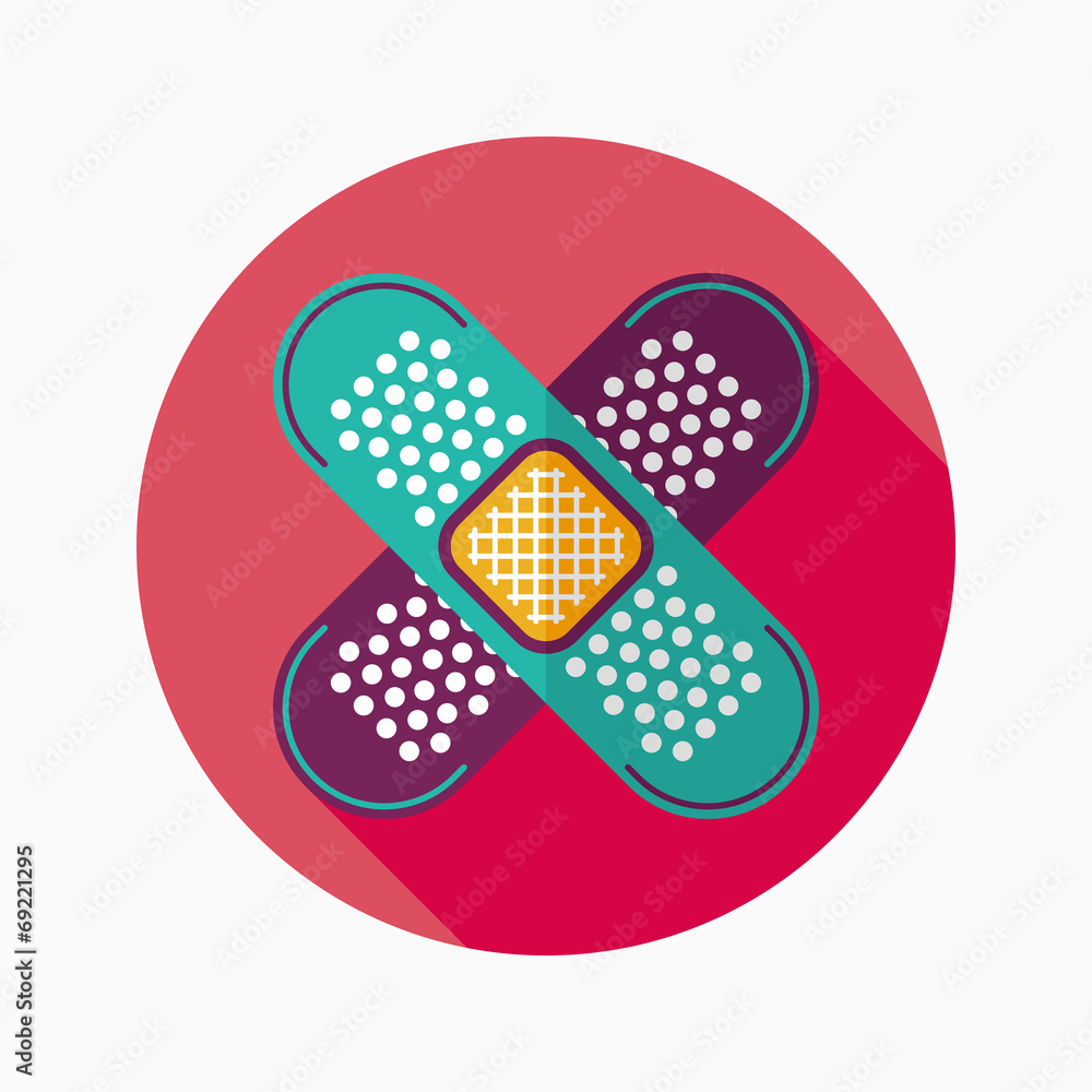 medical bandage flat icon with long shadow medical bandage flat icon with long shadow