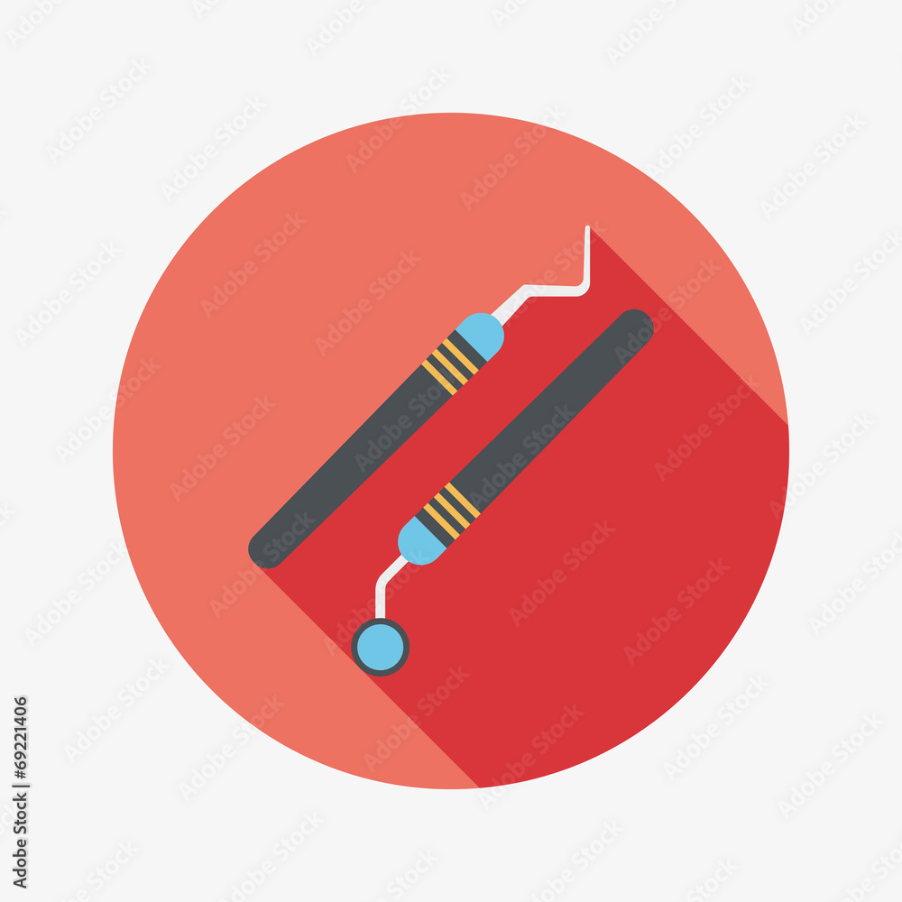dental equipment flat icon with long shadow dental equipment flat icon with long shadow