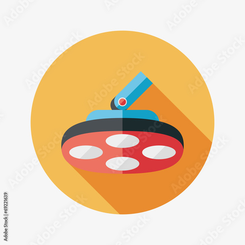 operating theatre light flat icon with long shadow