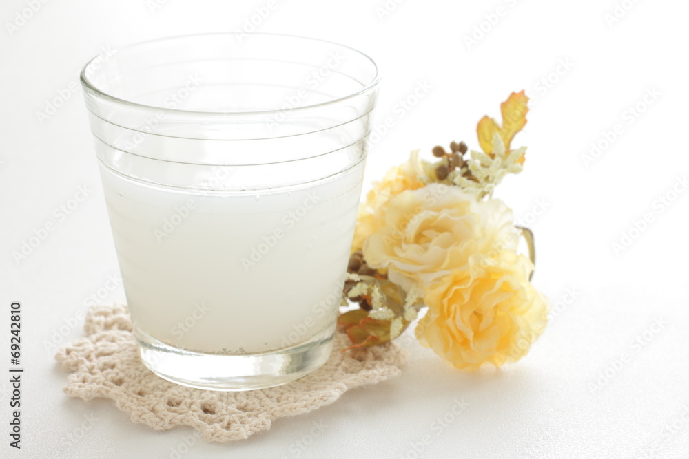 glass of yogurt soda glass of yogurt soda