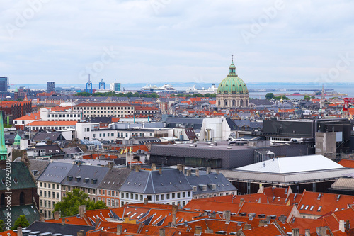 Roof tops of Copenhagen, Denmark.