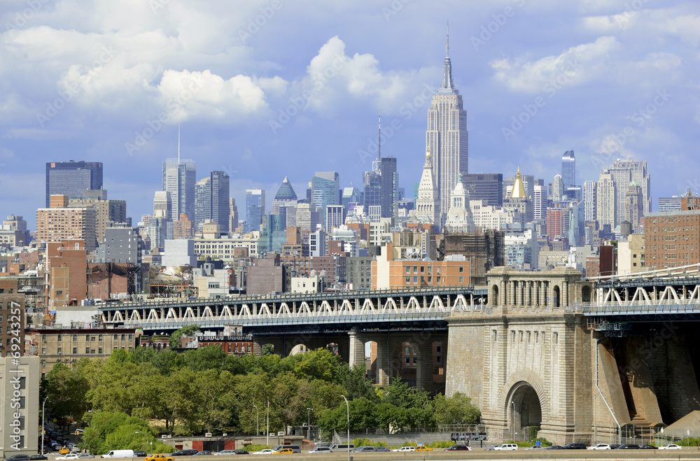 Obraz premium Lower Manhattan skyline as viewed from Brooklyn, New York