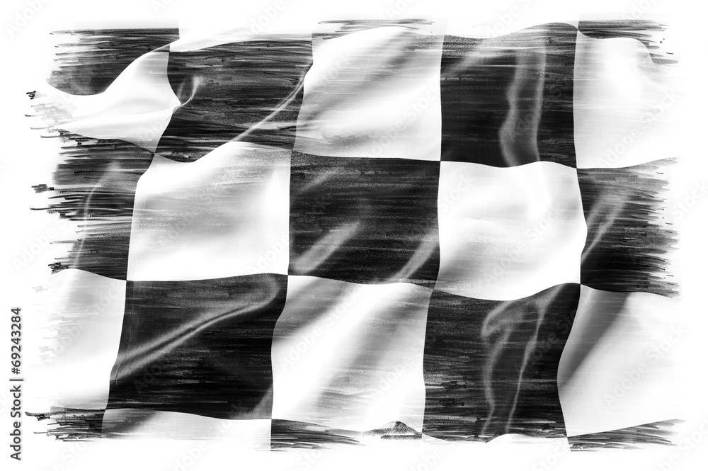 Obraz premium Black and white racing checkered flag