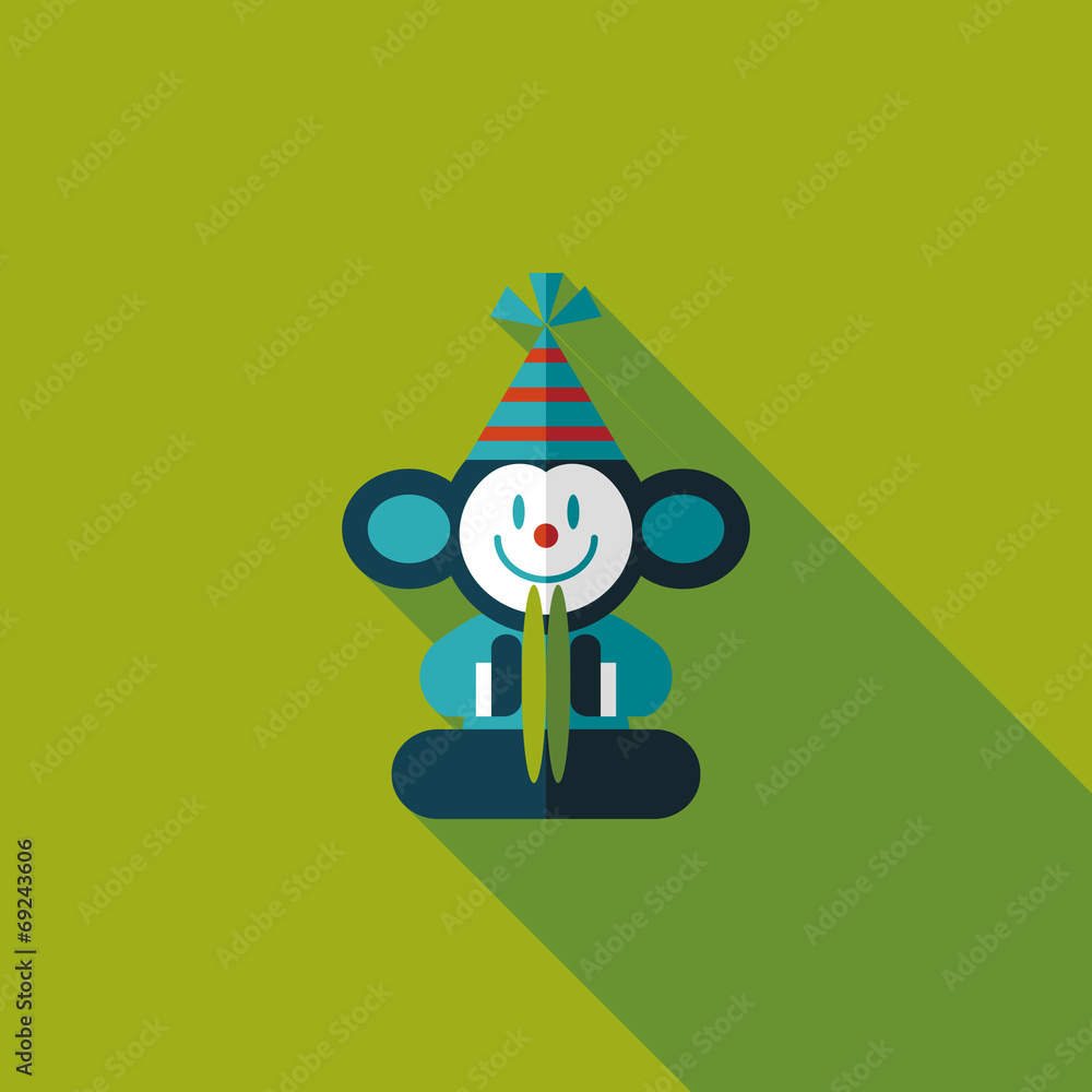 monkey toy flat icon with long shadow,eps10 monkey toy flat icon with long shadow,eps10