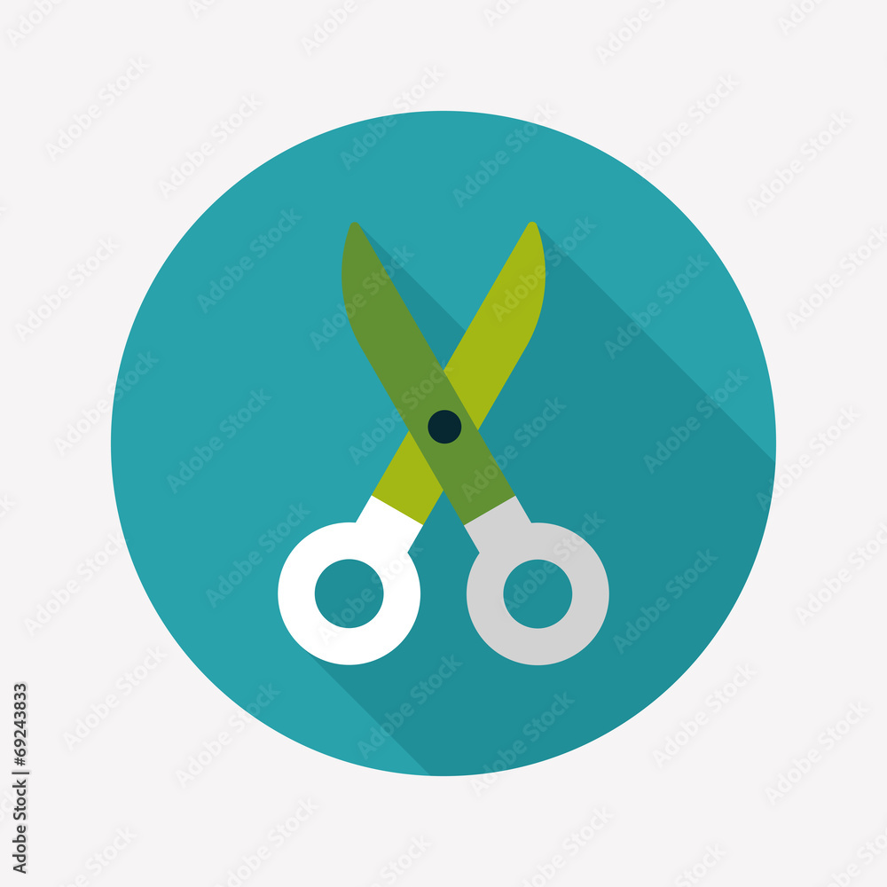 Scissors flat icon with long shadow,eps10 Scissors flat icon with long shadow,eps10