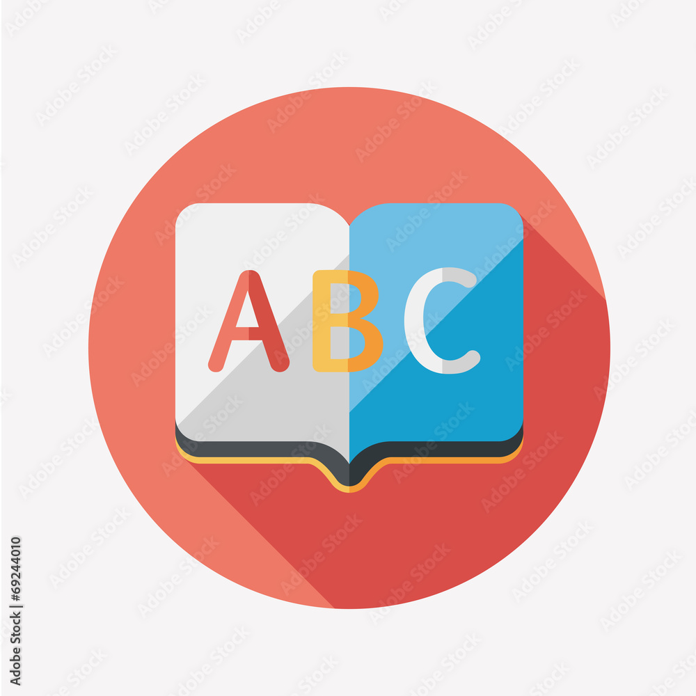Dictionary book flat icon with long shadow,eps10 Dictionary book flat icon with long shadow,eps10