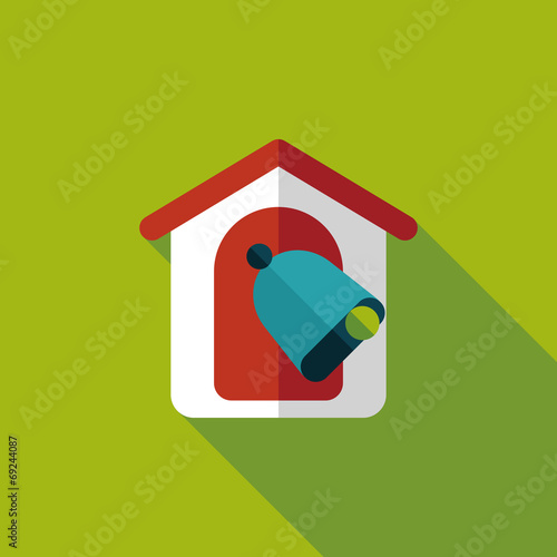 school bell flat icon with long shadow,eps10