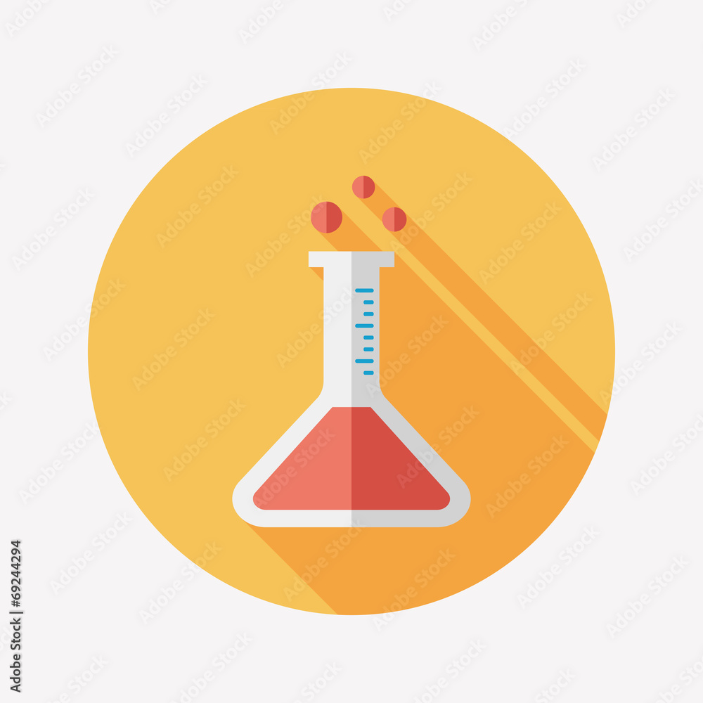 test tube flat icon with long shadow test tube flat icon with long shadow