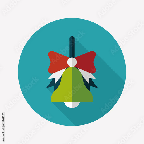 school bell flat icon with long shadow,eps10