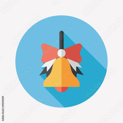 school bell flat icon with long shadow,eps10