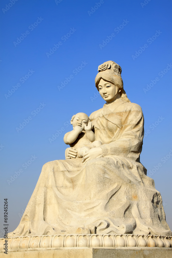 Child woman sculpture, Chinese traditional style of women's imag