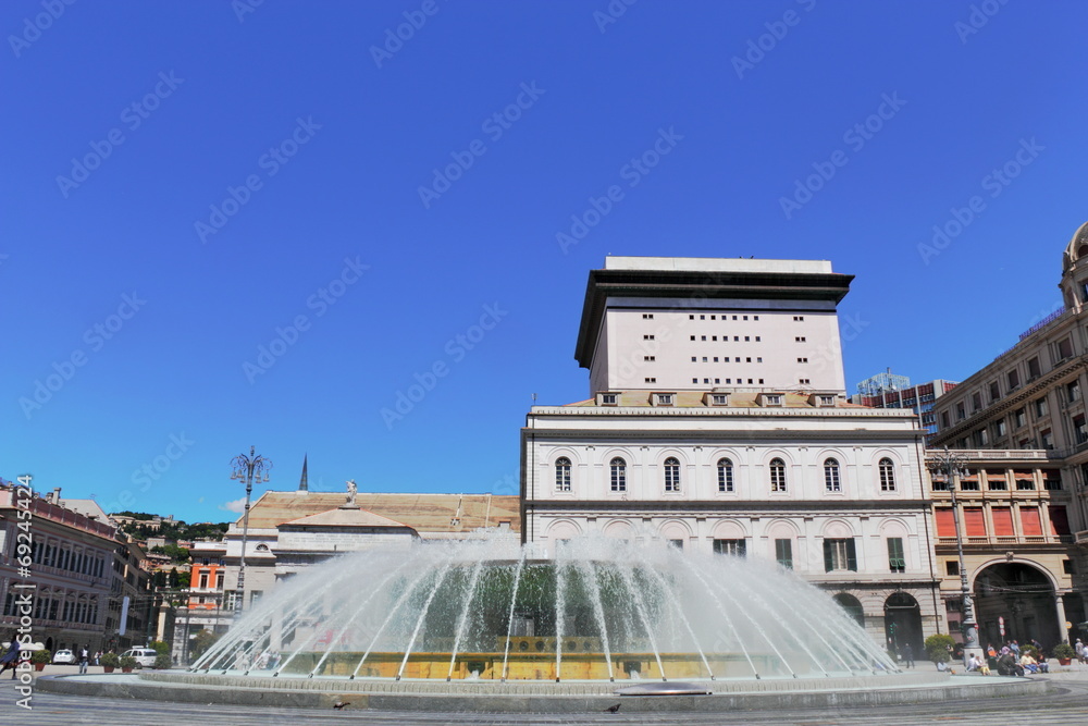 Genua, Brunnen Piazza de Ferrari