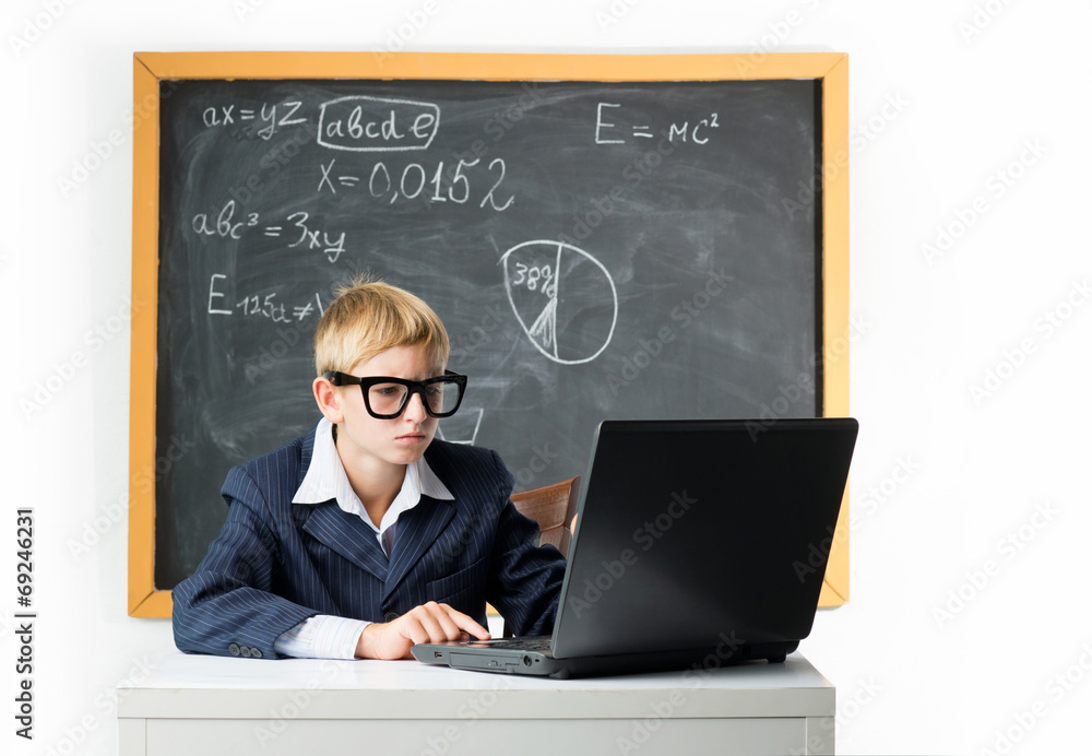 Schoolboy with notebook Schoolboy with notebook