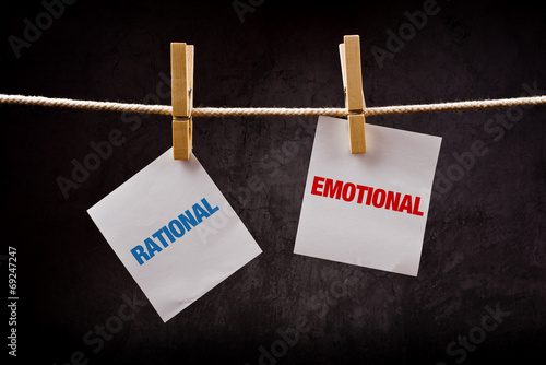 Rational vs Emotional concept. photo