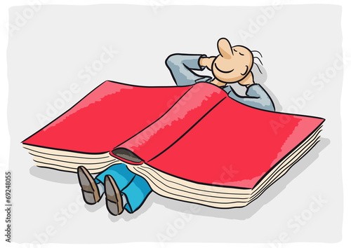 little man and book
