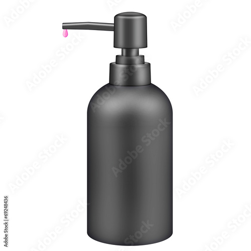 Black cosmetic pump bottle