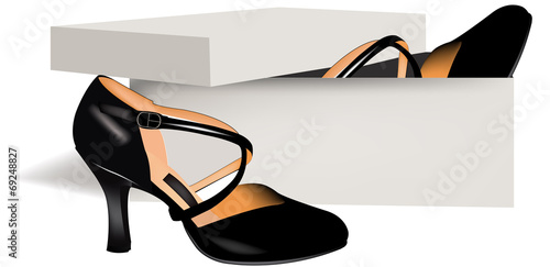 scatola con scarpe da ballo