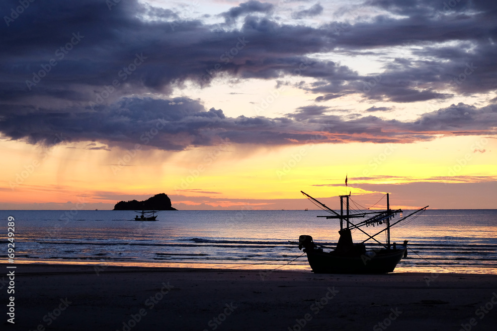 Fisherman boat and seascape, south of Thailand