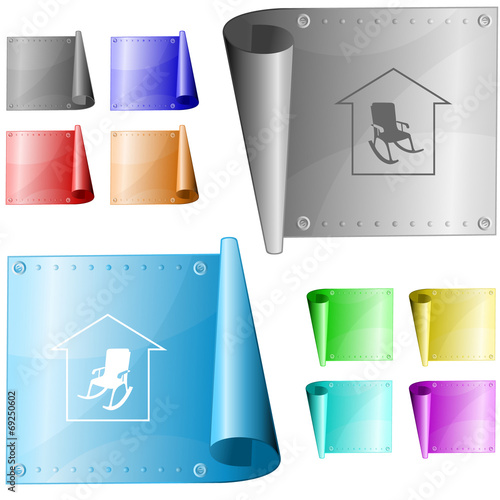 Home comfort. Vector metal surface.