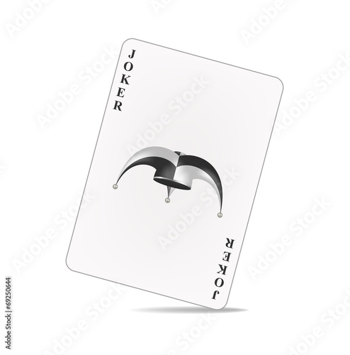 Playing card with joker hat