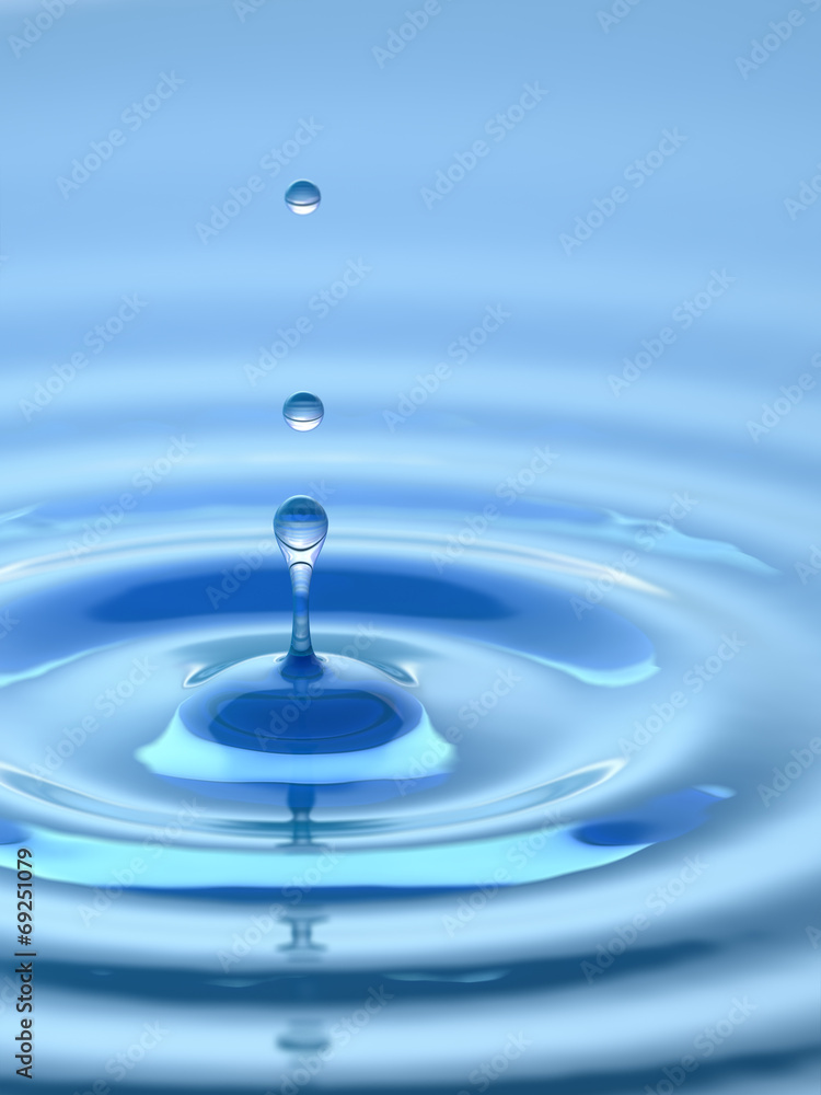 Water drop. Abstract blue background. Water drop. Abstract blue background.