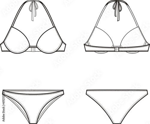Canvas Print Vector illustration of women's bikini