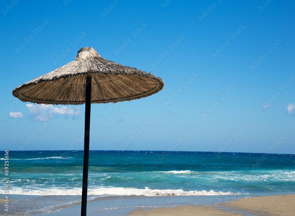 Beach umbrella on a sunny day
