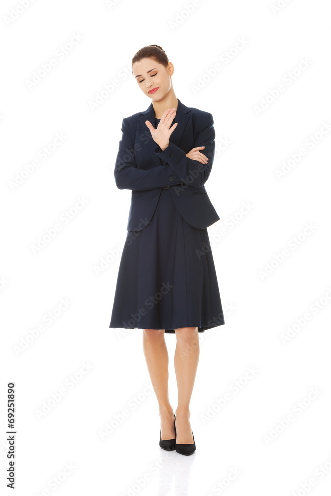 Anoyed and displeased businesswoman
