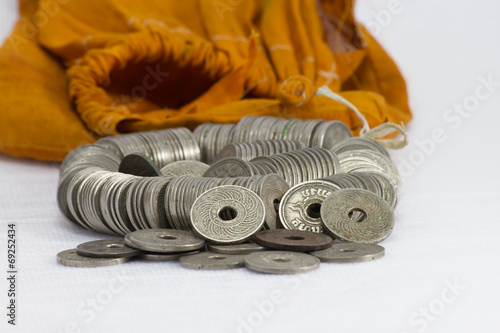 siam coins on white background