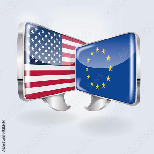Sprechblasen in europäisch und amerikanisch