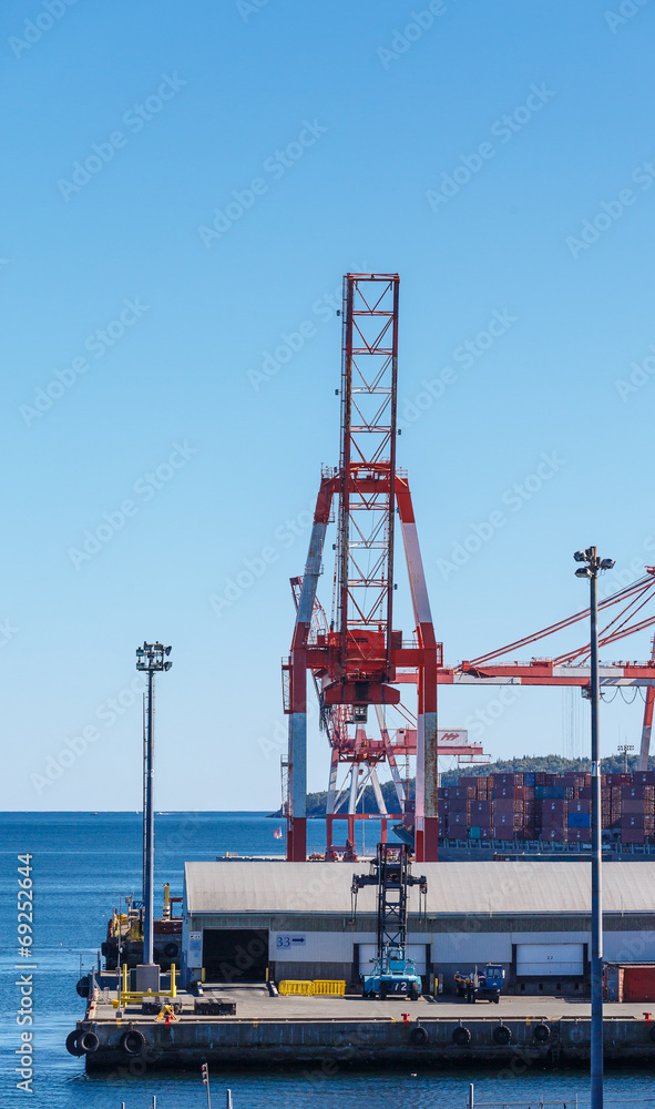 Shipping Crane on Industrial Port